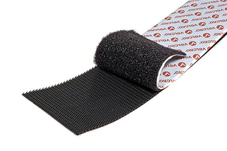 Páska se suchým zipem, extra pevná, nalepovací, 50mm x 1m, černá