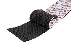 Páska se suchým zipem, extra pevná, nalepovací, 50mm x 1m, černá