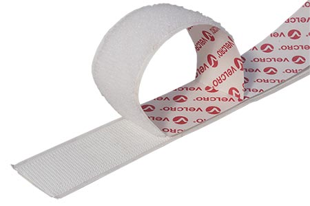 Páska se suchým zipem, extra tenká, nalepovací, 20mm x 25m, bílá