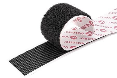 Páska se suchým zipem, extra tenká, nalepovací, 20mm x 5m, černá