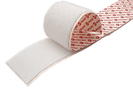 Páska se suchým zipem, extra tenká, nalepovací, 50mm x 5m, bílá