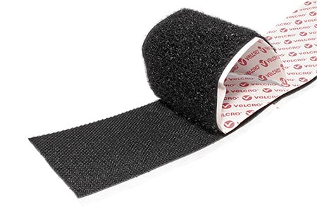 Páska se suchým zipem, extrémně pevná, nalepovací, 50mm x 25m, černá