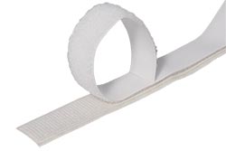 Páska se suchým zipem, nalepovací / našívací, 20mm x 5m, bílá