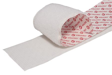 Páska se suchým zipem, pro všeobecné použití, nalepovací, 50mm x 25m, bílá