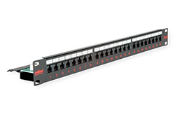 Patchpanel 19" kat. 6 UTP, 24 portů, černý