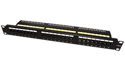 Patchpanel 19" kat. 6 UTP, 24 portů, černý