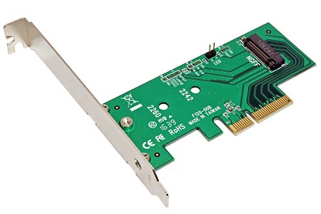 PCI Express 3.0 x4 karta -> 1x M.2 (key-M), 80mm