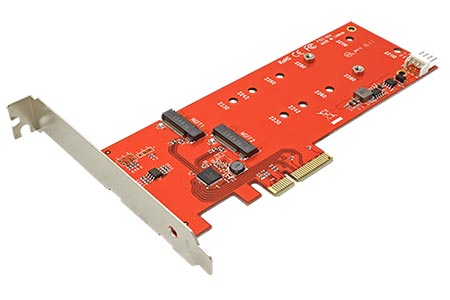 PCI Express karta -> 2x M.2 (key-B), 110mm