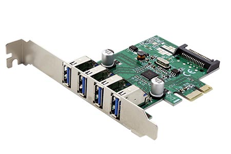 PCI Express karta, 4x USB A(F) 3.2 Gen 1, 5Gb