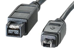 Kabel Firewire 1394a - 1394b, (4/9), 1,8m černý