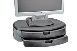 Podstavec pod monitor, 2 x zásuvka A4, černý