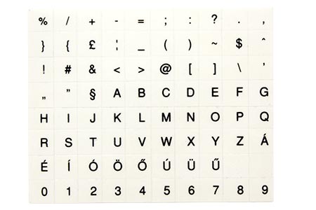 Přelepky na klávesnice, maďarské, černé