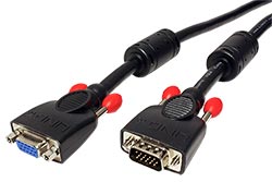 Premium VGA kabel MD15HD - FD15HD, DDC2, s ferity, 1m
