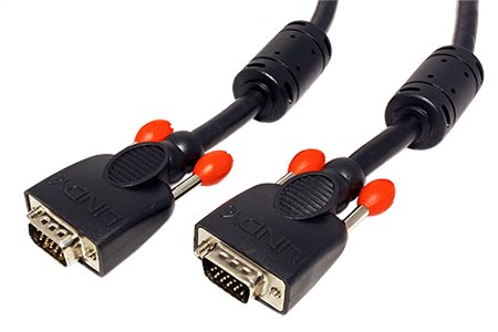 Premium VGA kabel MD15HD-MD15HD, OFC, DDC2, s ferity, černý, 0,25m
