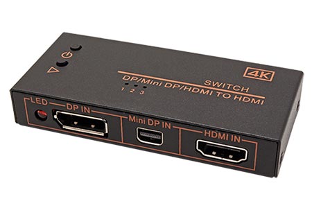 Přepínač HDMI / miniDP / DP -> HDMI, 3:1