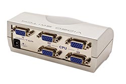 Přepínač VGA 4:1, elektronický, manuální (VS491)