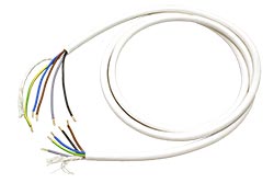 Připojovací kabel, 5x 1,5mm, 2m, bilý, volné konce