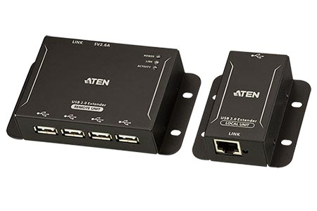Prodlužovací adaptér 4x USB 2.0 přes TP (RJ45), max. 50m (UCE3250)