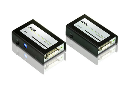 Prodlužovací adaptér dual link DVI + audio, přes 2x TP, 40m (VE602)