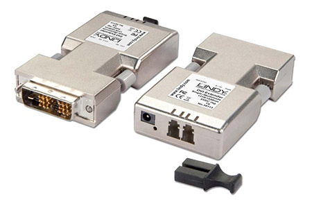 Prodlužovací adaptér DVI single link, přes optickou síť, 1500m