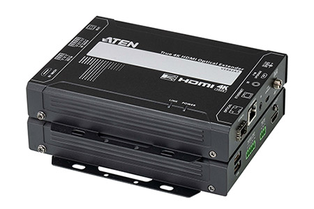 Prodlužovací adaptér HDMI + USB + Ethernet přes optický kabel SM, 4K@60Hz, 10km (VE883AK2)