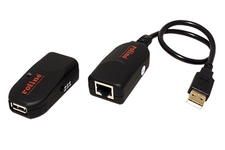 Prodlužovací adaptér USB 2.0 přes TP (RJ45)