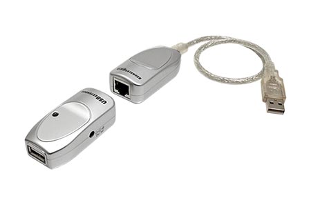 Prodlužovací adaptér USB 2.0 přes TP (RJ45) až 60m (UCE60)