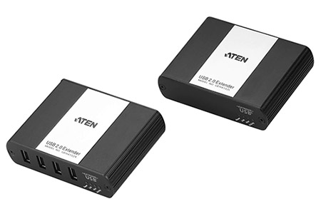 Prodlužovací adaptér USB 2.0 + USB hub 4 porty přes ethetnet LAN (UEH4102)