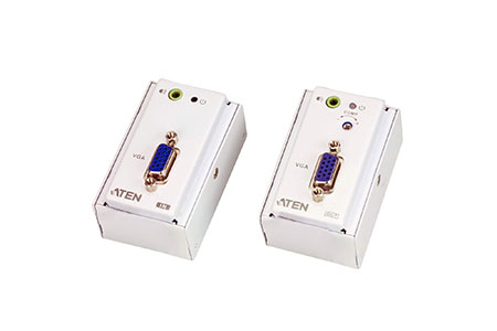 Prodlužovací adaptér VGA přes 2x TP, 60m, + čelo zásuvky (VE157)