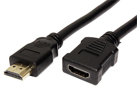 Prodlužovací High Speed HDMI kabel s Ethernetem, HDMI M - HDMI F, zlacené konektory, 7,5m