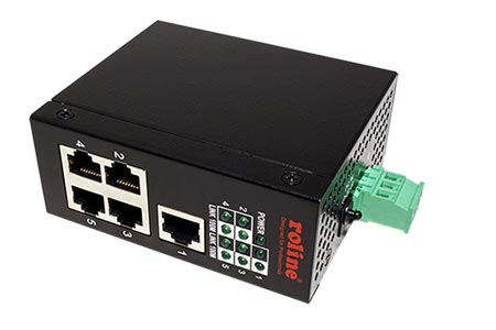 Průmyslový Ethernet přepínač 10/100, 5 portů, na DIN lištu