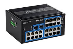 Průmyslový Ethernet přepínač 1Gb, 26 portů (24x RJ45 + 2x SFP), na DIN lištu (TI-G262)