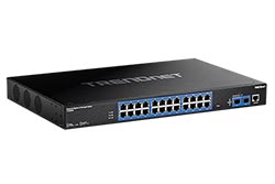 Průmyslový Ethernet přepínač 1Gb, 26 portů (24x RJ45 + 2x SFP), spravovatelný L2 (TI-RG262i)