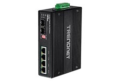 Průmyslový ethernet přepínač 1Gb, 6 portů (4x RJ45 +2x SFP), 4x ultra POE, na DIN lištu (TI-UPG62)