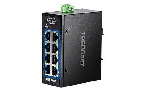 Průmyslový Ethernet přepínač 1Gb, 8 portů, mini, na DIN lištu (TI-GLC80)