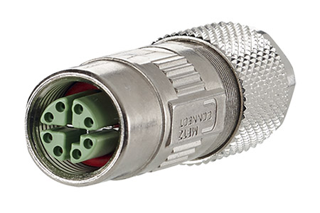 Průmyslový konektor M12 8pin (F), kód X, kat. 6a, IP67