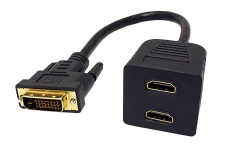 Redukce DVI-D(M) - 2x HDMI A(F)