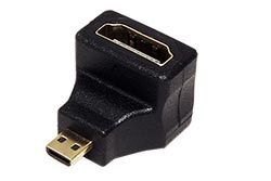 Redukce HDMI A(F) - microHDMI(M), lomená nahoru, zlacená