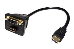 Redukce HDMI A(M) - DVI-D(F) single + HDMI A(F)