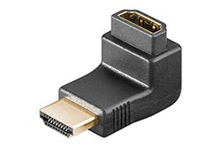 Redukce HDMI A(M) - HDMI A(F), lomená nahoru, zlacené konektory