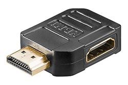 Redukce HDMI A(M) - HDMI A(F), lomená vpravo, zlacené konektory