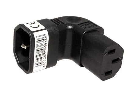 Redukce IEC320 C14 - IEC320 C13, lomená dolů