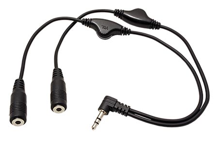 Redukce jack3,5 M - 2x jack 3,5F, regulace hlasitosti, s kablíkem 30cm