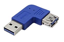 Redukce USB3.0 A(M) - USB3.0 A(F) lomená vlevo