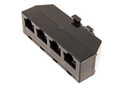 Rozbočka telefonní RJ45 (8P4C) 1xM / 4xF, černá