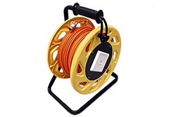 S/FTP kabel, kat. 6a, přenosný na bubnu, 60m, oranžový