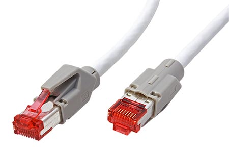 S/FTP patchkabbel kat. 7, s konnektory RJ45 TM31, CU 7702 flex, LSOH, 1,5m, šedý