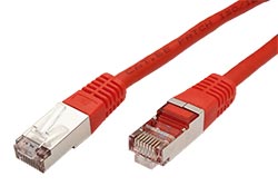 S/FTP patchkabel kat. 5e, 2m, červený