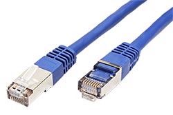 S/FTP patchkabel kat. 6, 0,5m, modrý