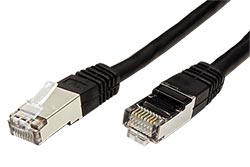 S/FTP patchkabel kat. 6, 1m, černý